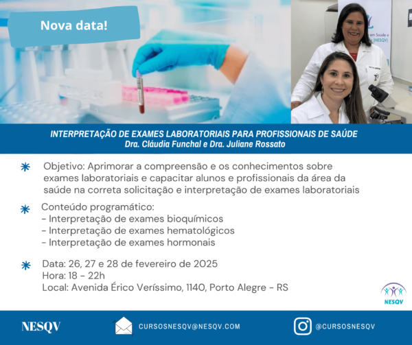 Interpretação de exames fevereiro 2025 novo endereco e data